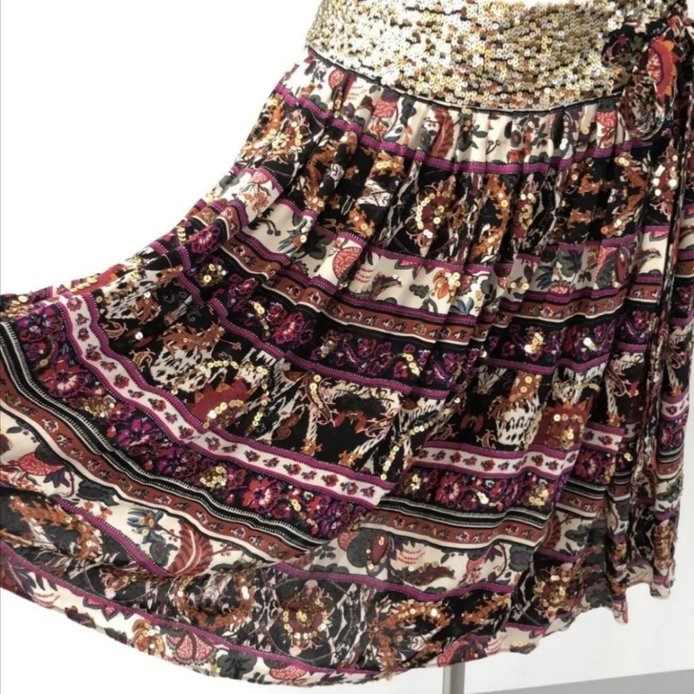 Sequin Silk Boho Skirt - DVF Diane Von Furstenberg